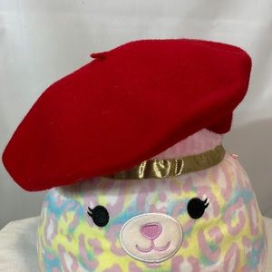 Red wool beret